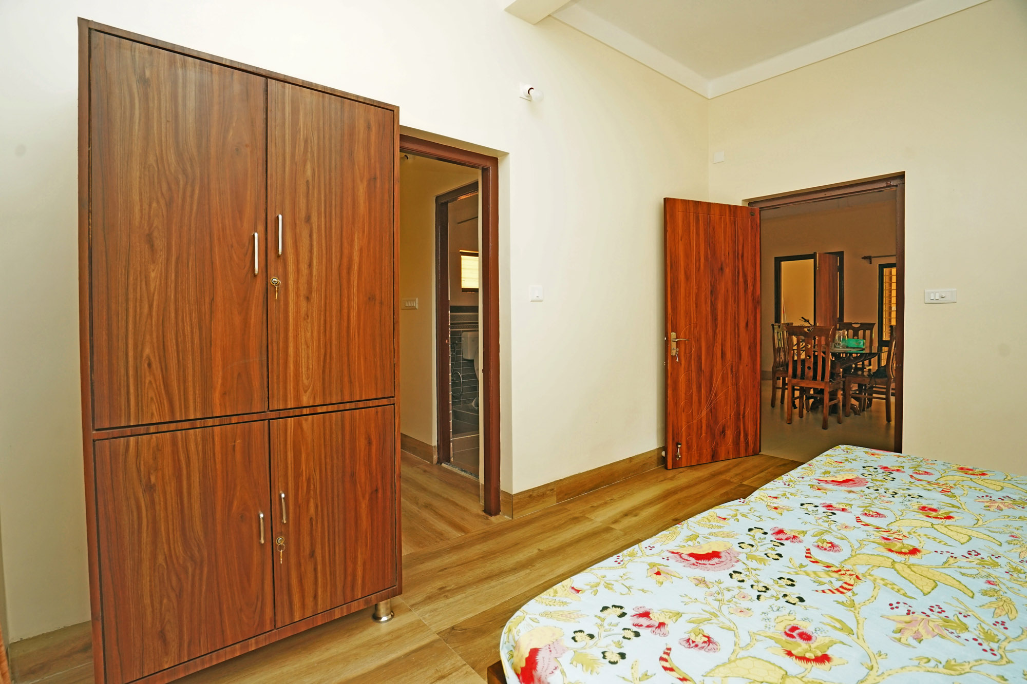 Wardrobe and entrance view from bedroom.